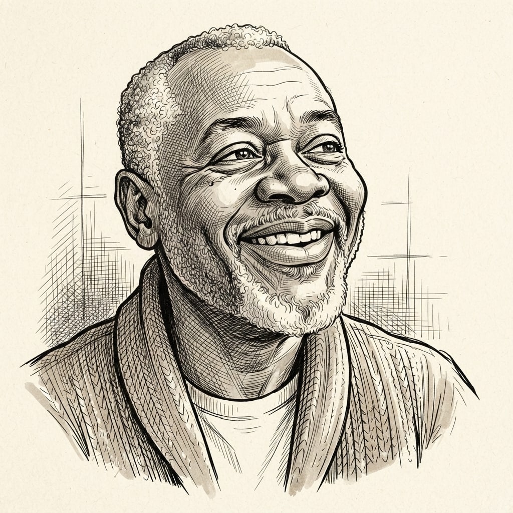A caricature drawn from a photo